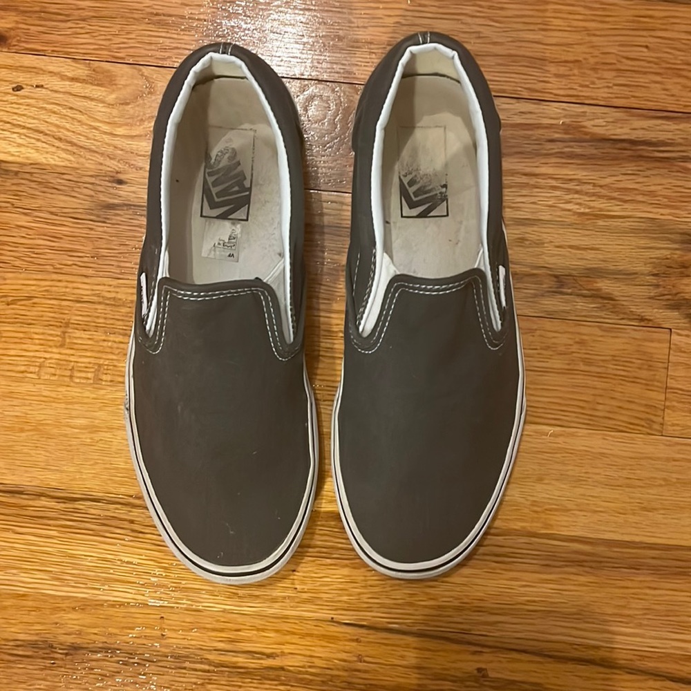 Excellent Condition Gray Slip On Vans - image 1